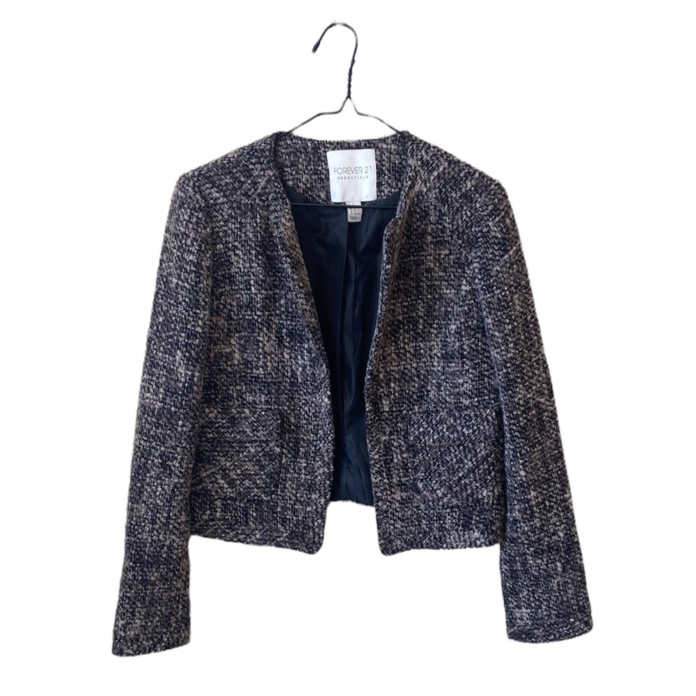 FOREVER 21 BROWN, BLACK MULITI-SHADE BLAZER JACKET WITH FRONT POCKETS SIZE SMALL